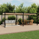Altana ogrodowa ze zwijanym dachem, taupe, 3x6 m, aluminium