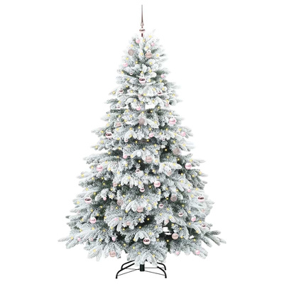 Sztuczna choinka z 300 diodami LED Biały 210 cm PE i PVC