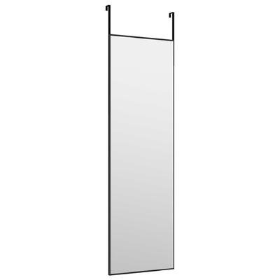 vidaXL Lustro na drzwi, czarne, 30x100 cm, szkło i aluminium