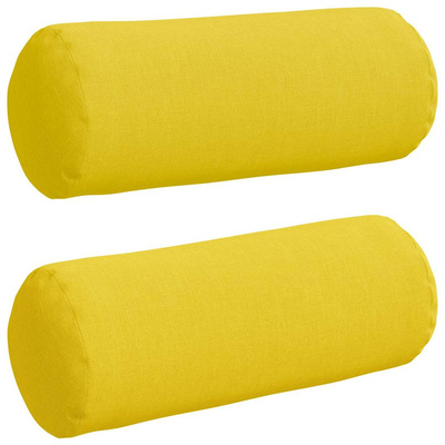 Poduszki Wałkowe 2 pcs Jasnożółty ? 15 x 40 cm tkanina