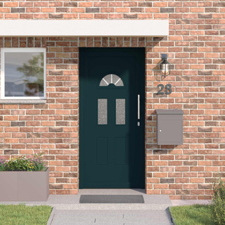 Drzwi Frontowe 98 x 208 cm PVC antracytowy
