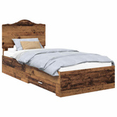 Ramka łóżka Stare drewno 90 x 190 cm Drewno inżynieryjne