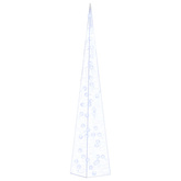 Akrylowy stożek dekoracyjny, niebieski, LED, 90 cm