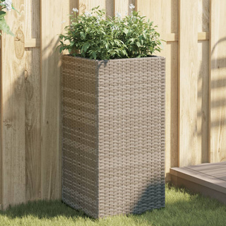 Donice ogrodowe, 2 szt., szare, 40x40x80 cm, rattan PE