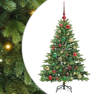 Sztuczna choinka z 150 diodami LED Zielony 120 cm PE i PVC
