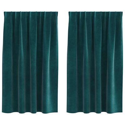 Zasłony zaciemniające 2 pcs Ciemna zieleń 140 x 140 cm Aksamit