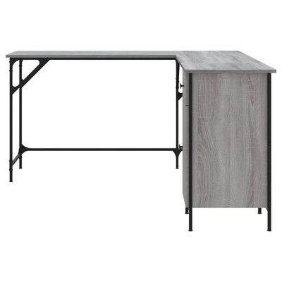 vidaXL Biurko, szary dąb sonoma, 141x141x75cm, materiał drewnopochodny