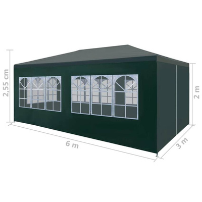 vidaXL Namiot imprezowy, 3 x 6 m, zielony