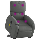 vidaXL Podnoszony fotel masujący, elektryczny, rozkładany, ciemnoszary