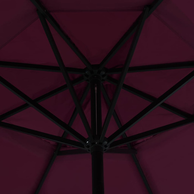 Parasol ogrodowy na słupku aluminiowym, 500 cm, bordowy