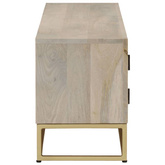 vidaXL Szafka pod TV, 110x30x40 cm, bielone drewno mango