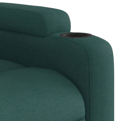 vidaXL Rozkładany fotel masujący, ciemnozielony, obity tkaniną model standard