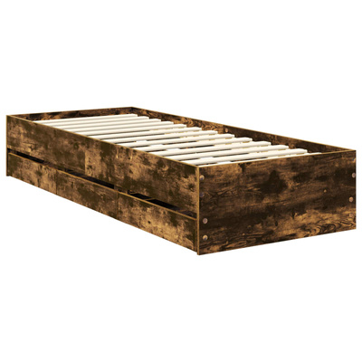 Ramka łóżka Dąb wędzony 75 x 190 cm Drewno inżynieryjne