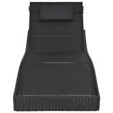 vidaXL Leżak, polirattan i textilene, czarny