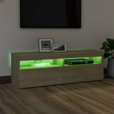 Szafka pod TV z oświetleniem LED, dąb sonoma, 120x35x40 cm vidaXL