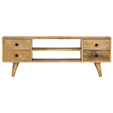 vidaXL Szafka pod TV, 110 x 35 x 40 cm, lite drewno mango