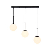 Pompei lampa wisząca czarny 3X40W E27 klosz biały 33-09609