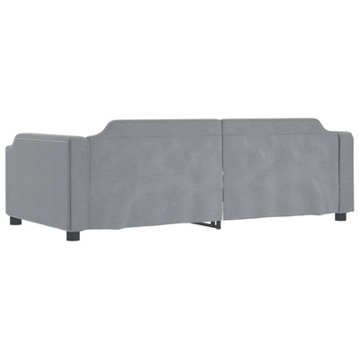 Sofa z funkcją spania, jasnoszara, 90x190 cm, obita tkaniną