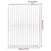 Ruszt grillowy Srebrny 40 x 30 cm Stal nierdzewna