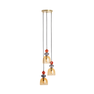Lampa Wisząca Szklana Bursztynowa 3xE14 35cm Abruzzo Koloreno