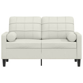 2-osobowa sofa z poduszkami, kremowa, 120 cm, aksamit