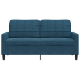 Sofa 2-osobowa, niebieski, 140 cm, tapicerowana aksamitem