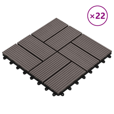 Płytka Tarasowa 22 pcs Ciemny brąz 30 x 30 cm
