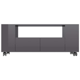 vidaXL Szafka pod TV, wysoki połysk, szara, 120x35x48 cm