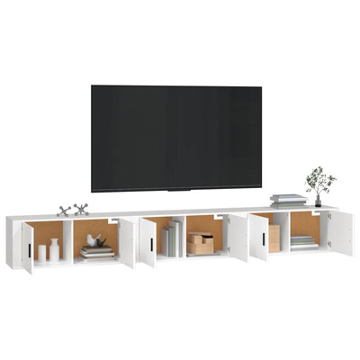 vidaXL Wiszące szafki telewizyjne, 3 szt., białe, 100x34,5x40 cm