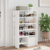 Szafka na buty z półką 2 pcs Biały Materiał drewnopochodny