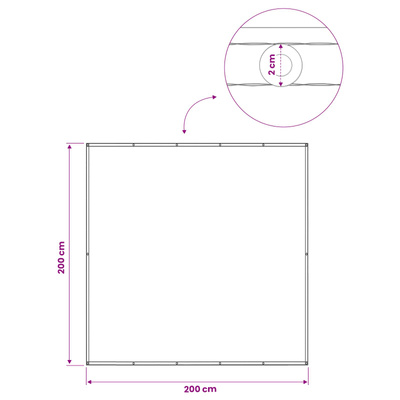 Ekran Prywatności Balkonowej 200 x 200 cm Tkanina z powłoką PU