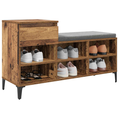 Szafka na buty z szufladą z półką Stare drewno 102 x 36 x 60 cm