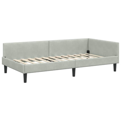 Rama Łóżka Narożnego z Materacem 2 szt. Jasnoszary 90 x 190 cm