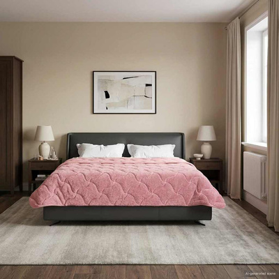 Letni Kołdra Różowy 240 x 260 cm Mikrofibra i Fleece Teddy