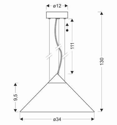 Lampa wisząca Presto 34 szklana złota z kloszem dymionym nad stół GX53