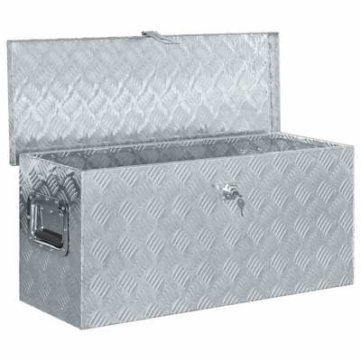 Aluminiowa skrzynia, 80 x 30 x 35 cm, srebrna