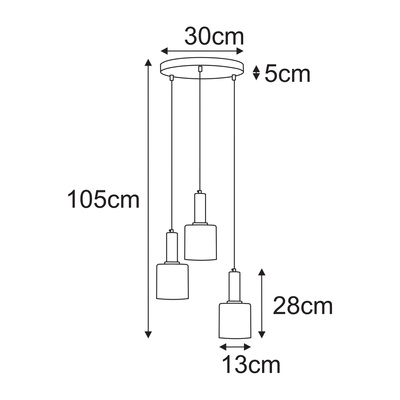 Lampa wisząca nad okrągły stół, bursztynowe klosze K-5878 z serii AIGO