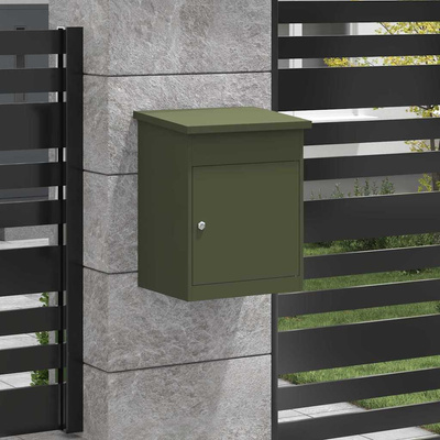 Skrzynka na przesyłki Z blokadą oliwkowy 47.5 x 38 x 59 cm Stal