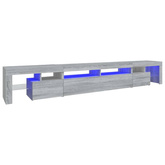 vidaXL Szafka pod TV z oświetleniem LED szary dąb sonoma 260x36,5x40cm