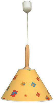 Lampa wisząca z abażurem Bambi biało‑wielokolorowa E27 pojedyncza