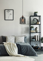Lampa wisząca czarna/miedziana metalowa 40W E27 Soleto 31-78452