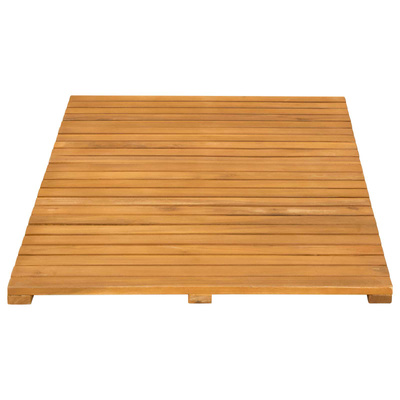 Mata do kąpieli Gładki brązowy 80 x 50 cm Lite Drewno Akacji