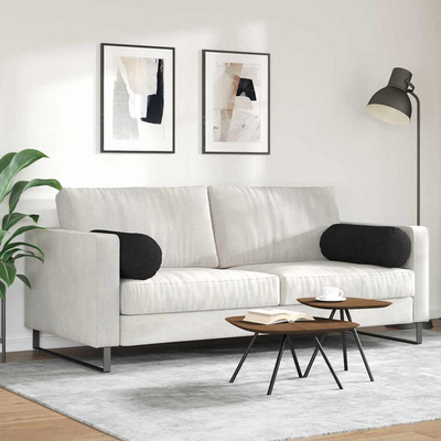 Poduszki Wałkowe 2 pcs Czarny ? 25 x 70 cm tkanina