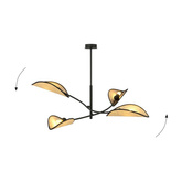Lampa sufitowa  LOTUS 4 BLACK/RATTAN
