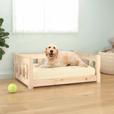 Legowisko dla psa, 75,5x55,5x28 cm, lite drewno sosnowe vidaXL