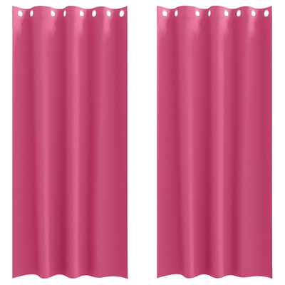 Firany blackout z kółkami 2 pcs Jasnoróżowy 245 x 140 cm