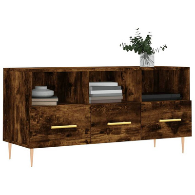 vidaXL Szafka pod TV, przydymiony dąb, 102x36x50 cm wariant 6