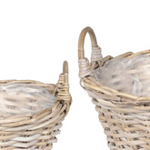 Kosz na rośliny 2 szt. Naturalna szarość Rattan Kubu