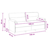 Sofa 100% poliester, metalowa rama, MDF, sklejka