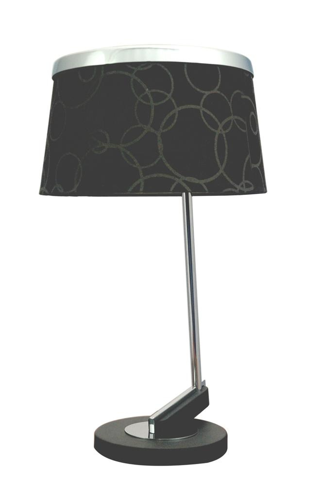 Lampka nocna Impresja z abażurem czarny chrom regulowana nowoczesna